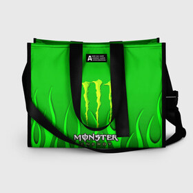 Сумка-шоппер 3D с принтом MONSTER ENERGY , 100% полиэстер | застегивается на металлическую кнопку; внутренний карман застегивается на молнию. Стенки укреплены специальным мягким материалом, чтобы защитить содержимое от несильных ударов
 | energy | honda | mercedes | monster energy | porsche | racing | sport | toyota | автомобил | автомобильные | марка | машины | митсубиси | монстр | монстр энерджи | порше | спорт | тесла | тойота | хонда