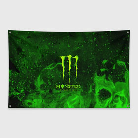 Флаг-баннер с принтом MONSTER ENERGY , 100% полиэстер | размер 67 х 109 см, плотность ткани — 95 г/м2; по краям флага есть четыре люверса для крепления | energy | honda | mercedes | monster energy | porsche | racing | sport | toyota | автомобил | автомобильные | марка | машины | митсубиси | монстр | монстр энерджи | порше | спорт | тесла | тойота | хонда