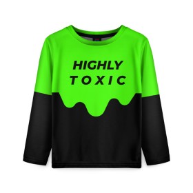 Детский лонгслив 3D с принтом HIGHLY toxic 0.2 , 100% полиэстер | длинные рукава, круглый вырез горловины, полуприлегающий силуэт
 | green | neon | street style | style | toxic