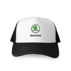 Кепка тракер с сеткой с принтом SKODA. , трикотажное полотно; задняя часть — сетка | длинный козырек, универсальный размер, пластиковая застежка | abstract | auto | brand | car | geometry | skoda | sport | texture | абстракция | авто | автомобильные | бренд | геометрия | классика | машины | модные | спорт | стиль | текстура | шкода