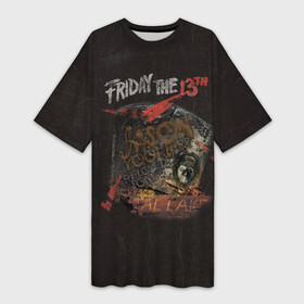 Платье-футболка 3D с принтом Friday The 13th ,  |  | friday the 13th | jason voorhees | mask | vdosadir | джейсон вурхиз | маркус ниспель | маска | пятница 13 е