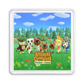 Магнит 55*55 с принтом ANIMAL CROSSING , Пластик | Размер: 65*65 мм; Размер печати: 55*55 мм | Тематика изображения на принте: animal crossing:new horizons | game | nintendo | анимал кроссинг | животные | звери | игра | нинтендо | пересечение животных