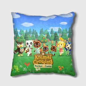 Подушка 3D с принтом ANIMAL CROSSING , наволочка – 100% полиэстер, наполнитель – холлофайбер (легкий наполнитель, не вызывает аллергию). | состоит из подушки и наволочки. Наволочка на молнии, легко снимается для стирки | animal crossing:new horizons | game | nintendo | анимал кроссинг | животные | звери | игра | нинтендо | пересечение животных