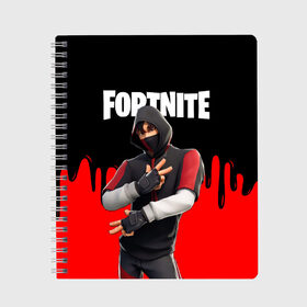 Тетрадь с принтом FORTNITE x IKONIK , 100% бумага | 48 листов, плотность листов — 60 г/м2, плотность картонной обложки — 250 г/м2. Листы скреплены сбоку удобной пружинной спиралью. Уголки страниц и обложки скругленные. Цвет линий — светло-серый
 | deadmau5 | fortnite | fortnite 2 | fortnite x маршмелло | ikonik | marshmello | ninja | ninja streamer | raven | travis scott | ворон | иконик | ниндзя | пили | рейвен | трэвис скотт | фортнайт