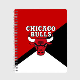 Тетрадь с принтом CHICAGO BULLS , 100% бумага | 48 листов, плотность листов — 60 г/м2, плотность картонной обложки — 250 г/м2. Листы скреплены сбоку удобной пружинной спиралью. Уголки страниц и обложки скругленные. Цвет линий — светло-серый
 | bulls | chicago | chicago bulls | nba | red bulls | usa | америка | быки | нба | сша | чикаго буллс