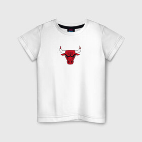 Детская футболка хлопок с принтом CHICAGO BULLS , 100% хлопок | круглый вырез горловины, полуприлегающий силуэт, длина до линии бедер | Тематика изображения на принте: bulls | chicago | chicago bulls | nba | red bulls | usa | америка | быки | нба | сша | чикаго буллс