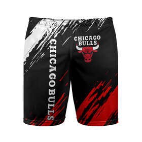 Мужские шорты спортивные с принтом CHICAGO BULLS ,  |  | bulls | chicago | chicago bulls | nba | red bulls | usa | америка | быки | нба | сша | чикаго буллс