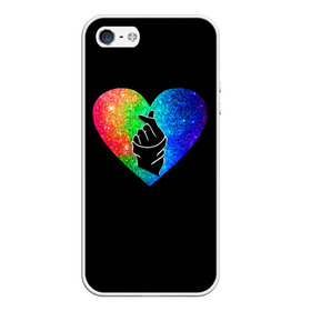 Чехол для iPhone 5/5S матовый с принтом Сердечко , Силикон | Область печати: задняя сторона чехла, без боковых панелей | bts | rm | бойбенд | бтс | ви | джонгук | корейское сердечко | любовь | музыка | сердце | сюги | чимин | чин