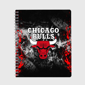 Тетрадь с принтом CHICAGO BULLS , 100% бумага | 48 листов, плотность листов — 60 г/м2, плотность картонной обложки — 250 г/м2. Листы скреплены сбоку удобной пружинной спиралью. Уголки страниц и обложки скругленные. Цвет линий — светло-серый
 | bulls | chicago | chicago bulls | nba | red bulls | usa | америка | быки | нба | сша | чикаго буллс