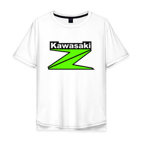 Мужская футболка хлопок Oversize с принтом KAWASAKI (Z) , 100% хлопок | свободный крой, круглый ворот, “спинка” длиннее передней части | bike | kawasaki | moto | motocycle | ninja | sportmotorcycle | zzr | кавасаки | кавасаки ниндзя | мото | мотоспорт | ниндзя