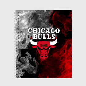 Тетрадь с принтом CHICAGO BULLS , 100% бумага | 48 листов, плотность листов — 60 г/м2, плотность картонной обложки — 250 г/м2. Листы скреплены сбоку удобной пружинной спиралью. Уголки страниц и обложки скругленные. Цвет линий — светло-серый
 | bulls | chicago | chicago bulls | nba | red bulls | usa | америка | быки | нба | сша | чикаго буллс