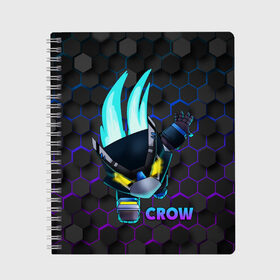 Тетрадь с принтом Brawl Stars CROW , 100% бумага | 48 листов, плотность листов — 60 г/м2, плотность картонной обложки — 250 г/м2. Листы скреплены сбоку удобной пружинной спиралью. Уголки страниц и обложки скругленные. Цвет линий — светло-серый
 | 8 bit | 8 бит | bibi | brawl | brawl stars | crow | leon | spike | sprout | stars | бравл | бравл старс | браво старс | игра | компьютерная | кров | леон | онлайн | старс