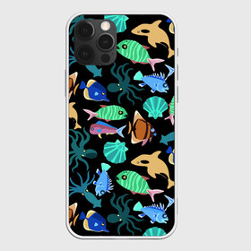 Чехол для iPhone 12 Pro Max с принтом Summer , Силикон |  | Тематика изображения на принте: color | design | fashion | fish | paint | shell | squid | summer | vanguard | авангард | дизайн | кальмар | краска | лето | мода | ракушка | рыба | цвет