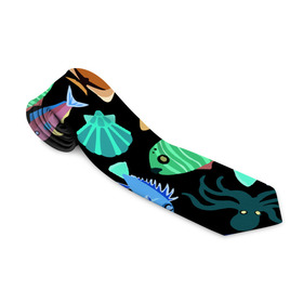 Галстук 3D с принтом Summer , 100% полиэстер | Длина 148 см; Плотность 150-180 г/м2 | color | design | fashion | fish | paint | shell | squid | summer | vanguard | авангард | дизайн | кальмар | краска | лето | мода | ракушка | рыба | цвет