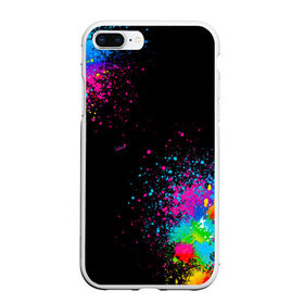 Чехол для iPhone 7Plus/8 Plus матовый с принтом Брызги красок , Силикон | Область печати: задняя сторона чехла, без боковых панелей | абстракция | брызги | брызги краски | брызги красок | краска | круги | лайки | пятна | радуга | спрей | цветной