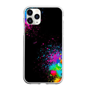 Чехол для iPhone 11 Pro Max матовый с принтом Брызги красок , Силикон |  | абстракция | брызги | брызги краски | брызги красок | краска | круги | лайки | пятна | радуга | спрей | цветной