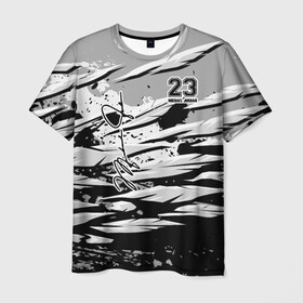 Мужская футболка 3D с принтом Michael Jordan 23 , 100% полиэфир | прямой крой, круглый вырез горловины, длина до линии бедер | 23 | bulls | chicago | jeffrey | jordan | michael | mvp | space jam | майкл джордан | чикаго буллз