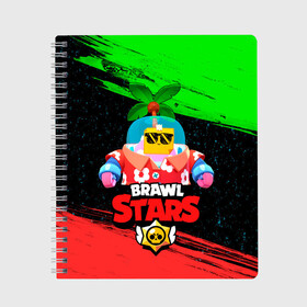 Тетрадь с принтом BRAWL STARS (NEW SPROUT) [8] , 100% бумага | 48 листов, плотность листов — 60 г/м2, плотность картонной обложки — 250 г/м2. Листы скреплены сбоку удобной пружинной спиралью. Уголки страниц и обложки скругленные. Цвет линий — светло-серый
 | 8 bit | android | brawl | brawl stars | clash | clash royale | game | leon | royale | sprout | stars | андроид | игра | кольт | леон | мобильные игры | спраут