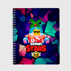 Тетрадь с принтом BRAWL STARS (NEW SPROUT) [12] , 100% бумага | 48 листов, плотность листов — 60 г/м2, плотность картонной обложки — 250 г/м2. Листы скреплены сбоку удобной пружинной спиралью. Уголки страниц и обложки скругленные. Цвет линий — светло-серый
 | 8 bit | android | brawl | brawl stars | clash | clash royale | game | leon | royale | sprout | stars | андроид | игра | кольт | леон | мобильные игры | спраут