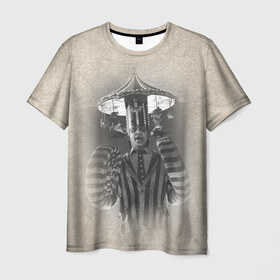 Мужская футболка 3D с принтом Beetlejuice , 100% полиэфир | прямой крой, круглый вырез горловины, длина до линии бедер | beetlejuice | vdpartat | битлджус | майкл китон | ужасы