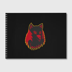 Альбом для рисования с принтом Wolf Logo , 100% бумага
 | матовая бумага, плотность 200 мг. | Тематика изображения на принте: animal | beast. | dog | logo | wolf | woof | волк | животные | зверь | лого | логотип | собака | хищник