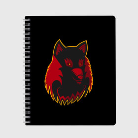 Тетрадь с принтом Wolf Logo , 100% бумага | 48 листов, плотность листов — 60 г/м2, плотность картонной обложки — 250 г/м2. Листы скреплены сбоку удобной пружинной спиралью. Уголки страниц и обложки скругленные. Цвет линий — светло-серый
 | Тематика изображения на принте: animal | beast. | dog | logo | wolf | woof | волк | животные | зверь | лого | логотип | собака | хищник