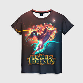 Женская футболка 3D с принтом league of legends , 100% полиэфир ( синтетическое хлопкоподобное полотно) | прямой крой, круглый вырез горловины, длина до линии бедер | art | dota | dota 2 | fan | game | hero | league | league of legends | legends | lol | moba | mobile legend | riot game | герои | детские | дота | женские | игра | моба | мужские