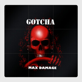 Магнитный плакат 3Х3 с принтом Gotcha , Полимерный материал с магнитным слоем | 9 деталей размером 9*9 см | 666 | 999 | car | game | gotcha | max damage | old school | череп