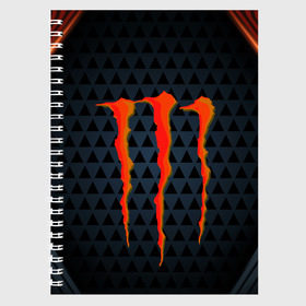 Тетрадь с принтом MONSTER ENERGY (Z) , 100% бумага | 48 листов, плотность листов — 60 г/м2, плотность картонной обложки — 250 г/м2. Листы скреплены сбоку удобной пружинной спиралью. Уголки страниц и обложки скругленные. Цвет линий — светло-серый
 | black monster | bmx | claw | cybersport | energy | monster | monster energy | moto | motocross | race | sport | киберспорт | когти | монстер энерджи | монстр | мото | мотокросс | ралли | скейтбординг | спорт | то | энергия