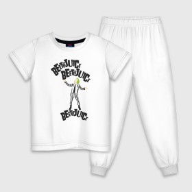 Детская пижама хлопок с принтом 2366317 , 100% хлопок |  брюки и футболка прямого кроя, без карманов, на брюках мягкая резинка на поясе и по низу штанин
 | Тематика изображения на принте: beetlejuice | vdpartat | битлджус | ужасы