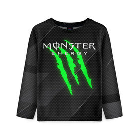 Детский лонгслив 3D с принтом MONSTER ENERGY (Z) , 100% полиэстер | длинные рукава, круглый вырез горловины, полуприлегающий силуэт
 | black monster | bmx | claw | cybersport | energy | monster | monster energy | moto | motocross | race | sport | киберспорт | когти | монстер энерджи | монстр | мото | мотокросс | ралли | скейтбординг | спорт | то | энергия