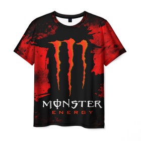 Мужская футболка 3D с принтом MONSTER ENERGY (Z) , 100% полиэфир | прямой крой, круглый вырез горловины, длина до линии бедер | black monster | bmx | claw | cybersport | energy | monster | monster energy | moto | motocross | race | sport | киберспорт | когти | монстер энерджи | монстр | мото | мотокросс | ралли | скейтбординг | спорт | энергия