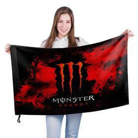 Флаг 3D с принтом MONSTER ENERGY (Z) , 100% полиэстер | плотность ткани — 95 г/м2, размер — 67 х 109 см. Принт наносится с одной стороны | black monster | bmx | claw | cybersport | energy | monster | monster energy | moto | motocross | race | sport | киберспорт | когти | монстер энерджи | монстр | мото | мотокросс | ралли | скейтбординг | спорт | энергия