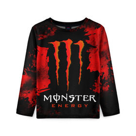 Детский лонгслив 3D с принтом MONSTER ENERGY (Z) , 100% полиэстер | длинные рукава, круглый вырез горловины, полуприлегающий силуэт
 | black monster | bmx | claw | cybersport | energy | monster | monster energy | moto | motocross | race | sport | киберспорт | когти | монстер энерджи | монстр | мото | мотокросс | ралли | скейтбординг | спорт | энергия