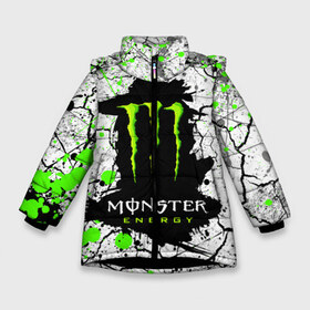 Зимняя куртка для девочек 3D с принтом MONSTER ENERGY (Z) , ткань верха — 100% полиэстер; подклад — 100% полиэстер, утеплитель — 100% полиэстер. | длина ниже бедра, удлиненная спинка, воротник стойка и отстегивающийся капюшон. Есть боковые карманы с листочкой на кнопках, утяжки по низу изделия и внутренний карман на молнии. 

Предусмотрены светоотражающий принт на спинке, радужный светоотражающий элемент на пуллере молнии и на резинке для утяжки. | black monster | bmx | claw | cybersport | energy | monster | monster energy | moto | motocross | race | sport | киберспорт | когти | монстер энерджи | монстр | мото | мотокросс | ралли | скейтбординг | спорт | то | энергия