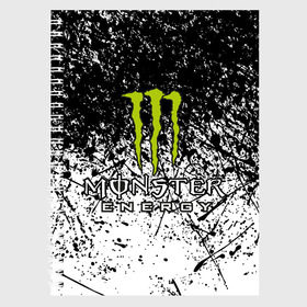 Тетрадь с принтом MONSTER ENERGY (Z) , 100% бумага | 48 листов, плотность листов — 60 г/м2, плотность картонной обложки — 250 г/м2. Листы скреплены сбоку удобной пружинной спиралью. Уголки страниц и обложки скругленные. Цвет линий — светло-серый
 | Тематика изображения на принте: black monster | bmx | claw | cybersport | energy | monster | monster energy | moto | motocross | race | sport | киберспорт | когти | монстер энерджи | монстр | мото | мотокросс | ралли | скейтбординг | спорт | то | энергия