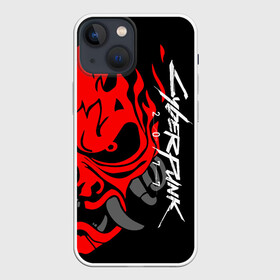 Чехол для iPhone 13 mini с принтом CYBERPUNK 2077 SAMURAI | САМУРАЙ ,  |  | cd project red | cyberpunk 2077 | demon | keanu reeves | samurai | smile | демон | киану ривз | киберпанк 2077 | самураи | смайл