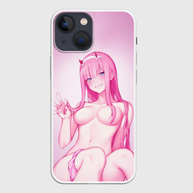 Чехол для iPhone 13 mini с принтом ноль два голенькая ,  |  | 02 | anime | darling in the franxx | hiro | manga | zero two | аниме | ахегао | любимый во франксе | манга | милый во франксе | ноль два | хиро