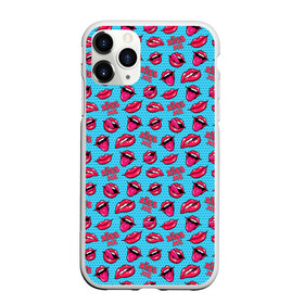 Чехол для iPhone 11 Pro Max матовый с принтом Губы Поп-арт , Силикон |  | kiss me | pattern | pop art | губы | много губ | паттерн | поп арт | тайлинг | текстуры | фоны