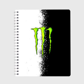 Тетрадь с принтом MONSTER ENERGY , 100% бумага | 48 листов, плотность листов — 60 г/м2, плотность картонной обложки — 250 г/м2. Листы скреплены сбоку удобной пружинной спиралью. Уголки страниц и обложки скругленные. Цвет линий — светло-серый
 | black monster | bmx | claw | cybersport | energy | monster | monster energy | moto | motocross | race | sport | киберспорт | когти | монстер энерджи | монстр | мото | мотокросс | ралли | скейтбординг | спорт | энергия