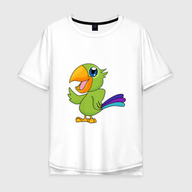 Мужская футболка хлопок Oversize с принтом Мексиканский Попугай , 100% хлопок | свободный крой, круглый ворот, “спинка” длиннее передней части | детские | звери | картинки | мексиканский | мультфильмы | позитив | попугай | прикольные | птицы | экзотические