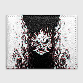 Обложка для студенческого билета с принтом CYBERPUNK 2077 SAMURAI GLITCH , натуральная кожа | Размер: 11*8 см; Печать на всей внешней стороне | cd project red | cyberpunk 2077 | demon | keanu reeves | samurai | smile | демон | киану ривз | киберпанк 2077 | самураи | смайл