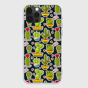 Чехол для iPhone 12 Pro Max с принтом Кактусы , Силикон |  | Тематика изображения на принте: pattern | pop art | кактусы | колючки | паттерн | поп арт | тайлинг | текстуры | фоны