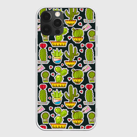 Чехол для iPhone 12 Pro Max с принтом Кактусы , Силикон |  | pattern | pop art | кактусы | колючки | паттерн | поп арт | тайлинг | текстуры | фоны