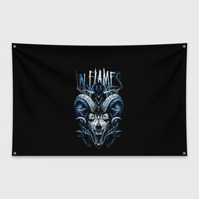 Флаг-баннер с принтом IN FLAMES , 100% полиэстер | размер 67 х 109 см, плотность ткани — 95 г/м2; по краям флага есть четыре люверса для крепления | alternative | hardcore | in flames | punk | rock | usa | wolf | альтернатива | волк | панк | рок