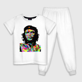 Детская пижама хлопок с принтом Che , 100% хлопок |  брюки и футболка прямого кроя, без карманов, на брюках мягкая резинка на поясе и по низу штанин
 | argentina | che guevara | color | cuba | paint | revolutionary | аргентина | краска | куба | революционер | цвет | че гевара