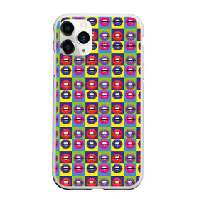 Чехол для iPhone 11 Pro Max матовый с принтом Губы Поп-арт , Силикон |  | kiss me | pattern | pop art | губы | много губ | паттерн | поп арт | тайлинг | текстуры | фоны