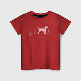 Детская футболка хлопок с принтом Кардиограмма Собака , 100% хлопок | круглый вырез горловины, полуприлегающий силуэт, длина до линии бедер | кардиограмма | любовь | любовь к собакам | пёс | сердце | собака | собаки | собачник