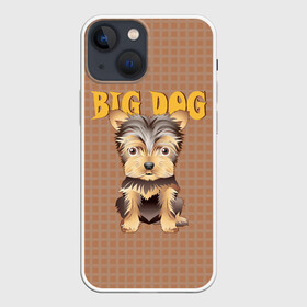 Чехол для iPhone 13 mini с принтом Большой пёс ,  |  | домашние животные | йоркширский терьер | собака | щенок