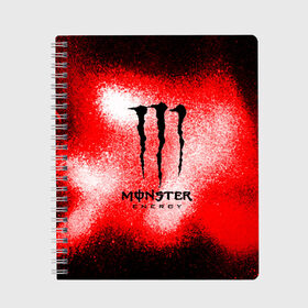 Тетрадь с принтом MONSTER ENERGY , 100% бумага | 48 листов, плотность листов — 60 г/м2, плотность картонной обложки — 250 г/м2. Листы скреплены сбоку удобной пружинной спиралью. Уголки страниц и обложки скругленные. Цвет линий — светло-серый
 | energy | monster energy | монстр | монстр энерджи